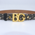 Saddle Belt in Blue Oblique Jacquard, 20 MM