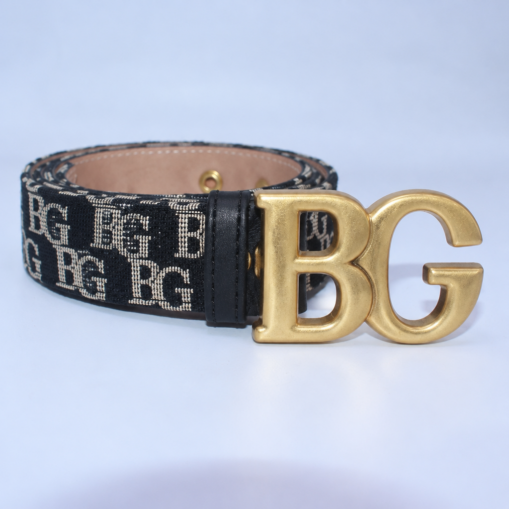 Saddle Belt in Blue Oblique Jacquard, 20 MM