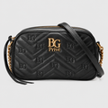 Marmont Camera Bag in Black Matelassé Leather