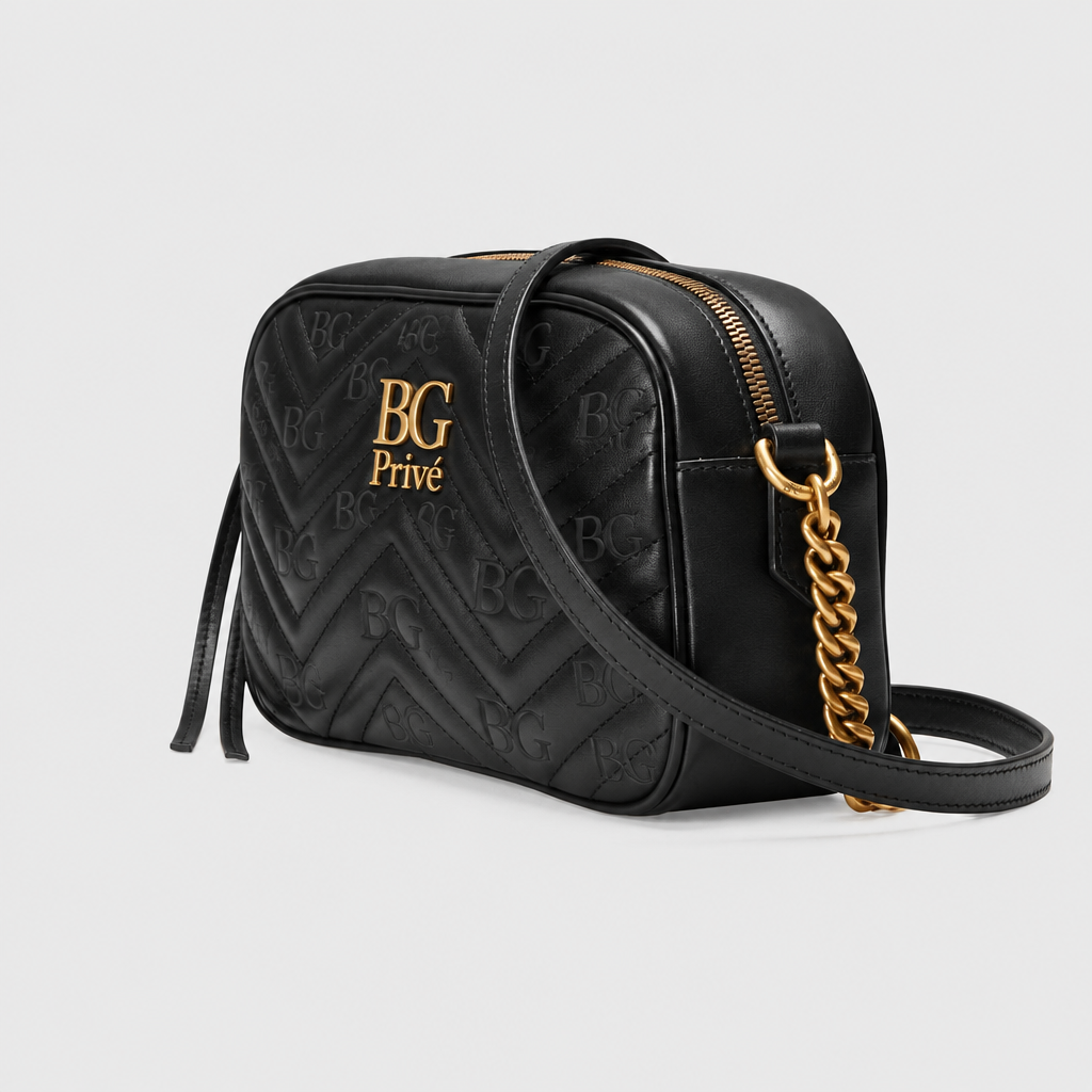 Marmont Camera Bag in Black Matelassé Leather