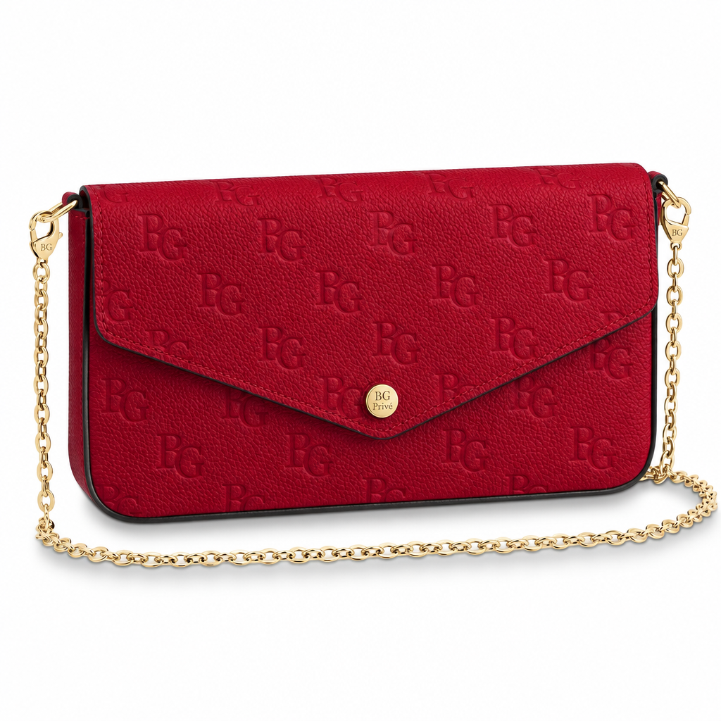 Pochette Félicie in Red Monogram Empreinte Leather