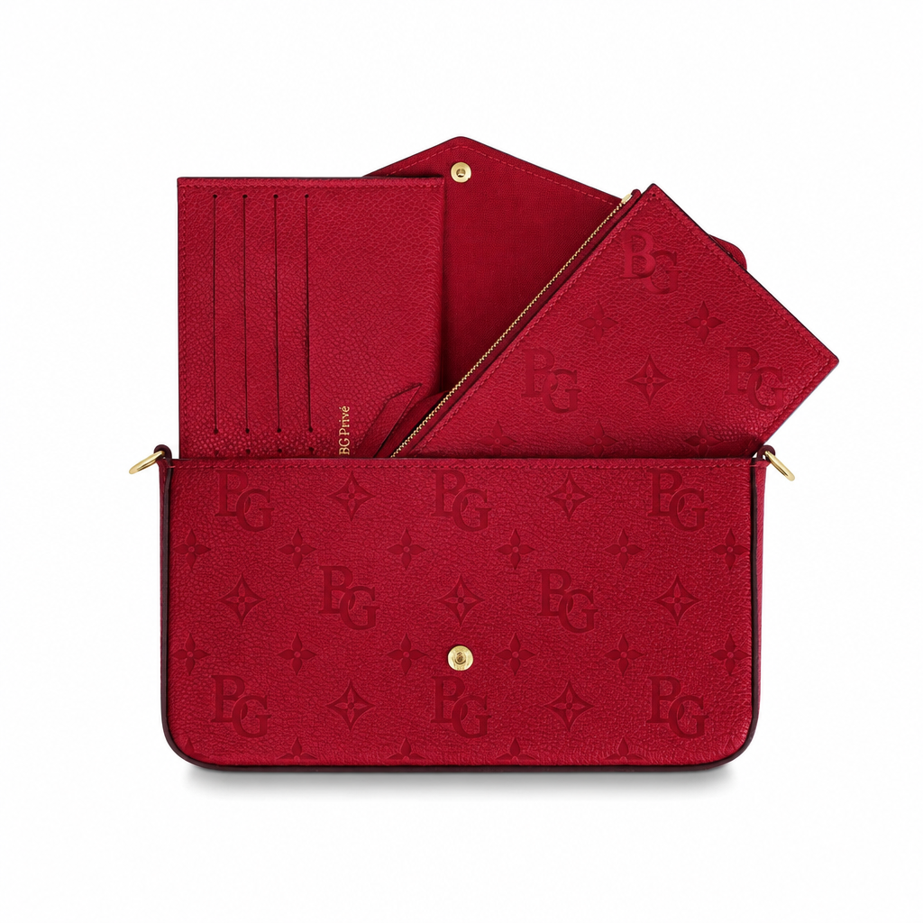 Pochette Félicie in Red Monogram Empreinte Leather