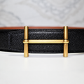 Tube H Belt – Reversible Black and Tan-Brown, 38 mm