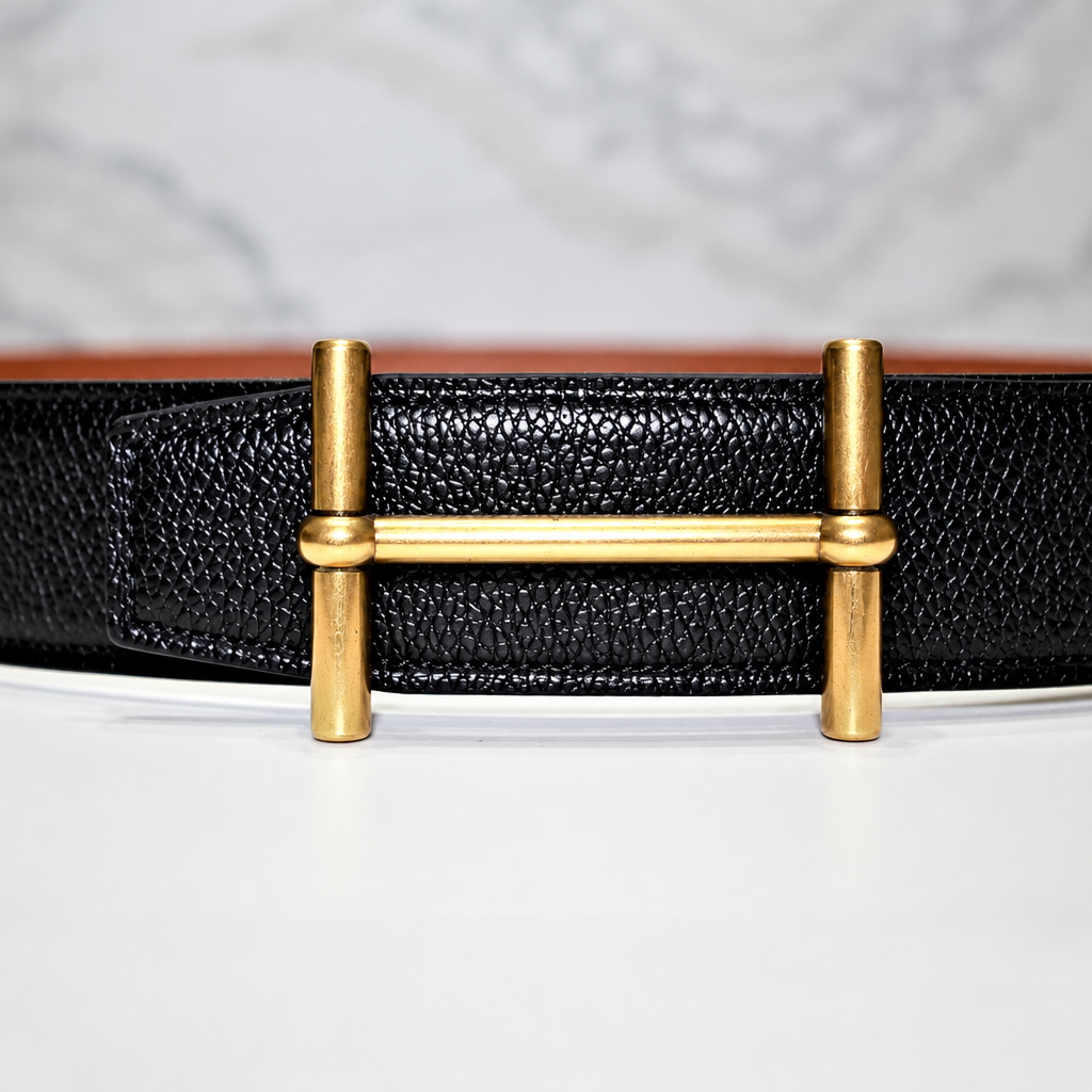 Tube H Belt – Reversible Black and Tan-Brown, 38 mm