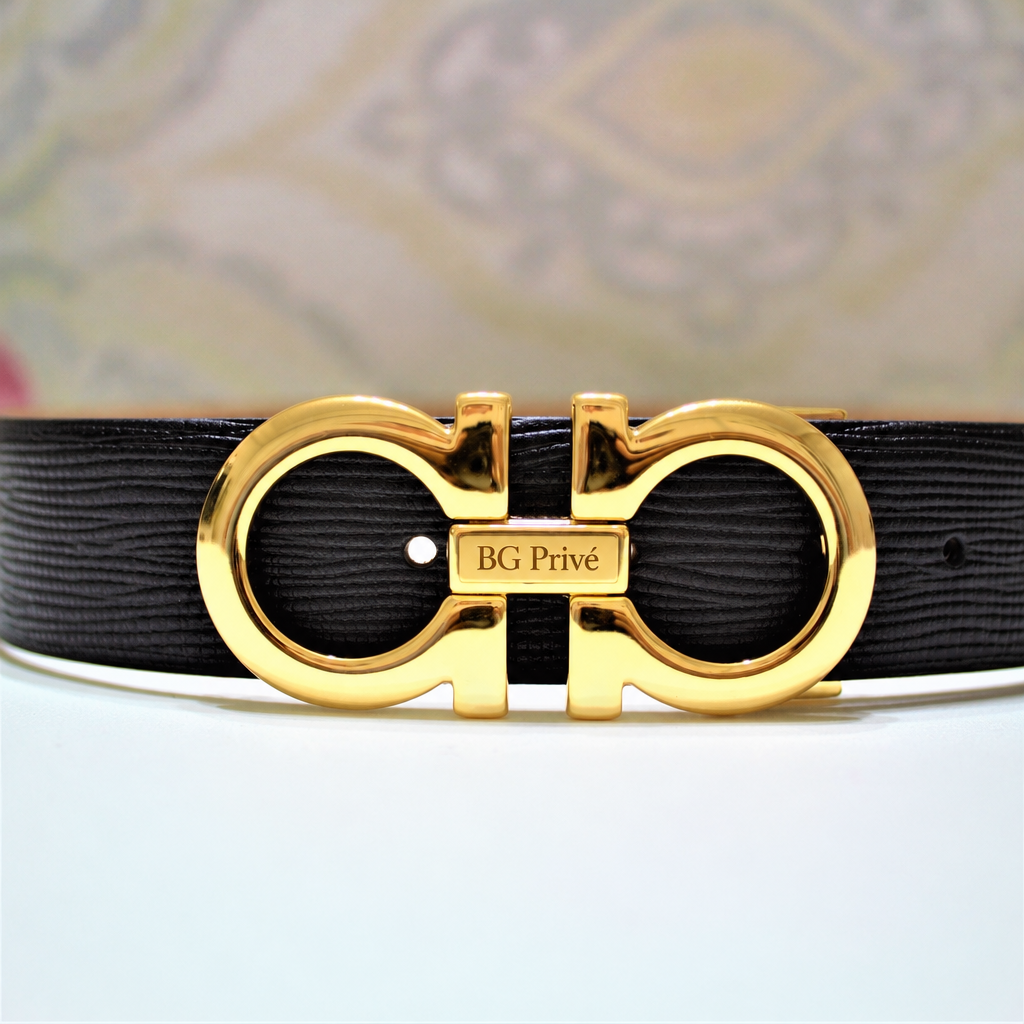 Men's Reversible Double Gancini Leather Belt