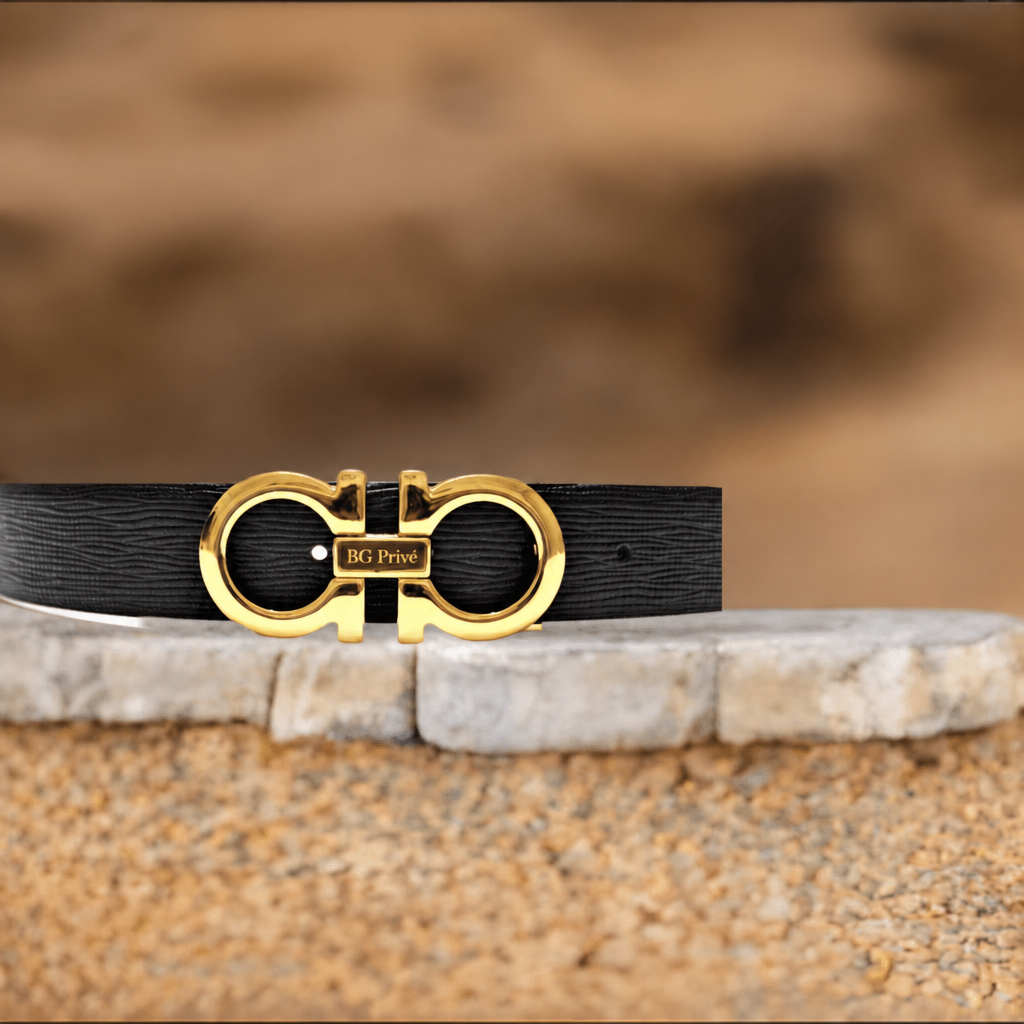 Men's Reversible Double Gancini Leather Belt