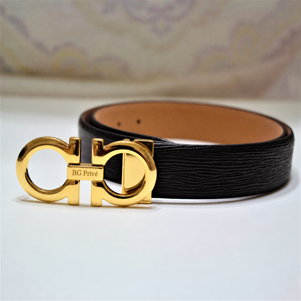 Men's Reversible Double Gancini Leather Belt