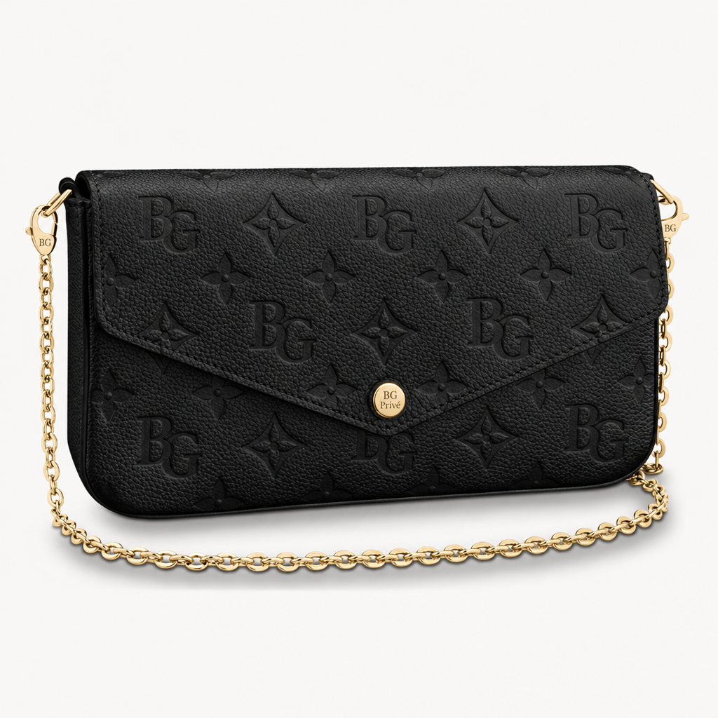 Félicie Pochette in Black Monogram Empreinte Leather