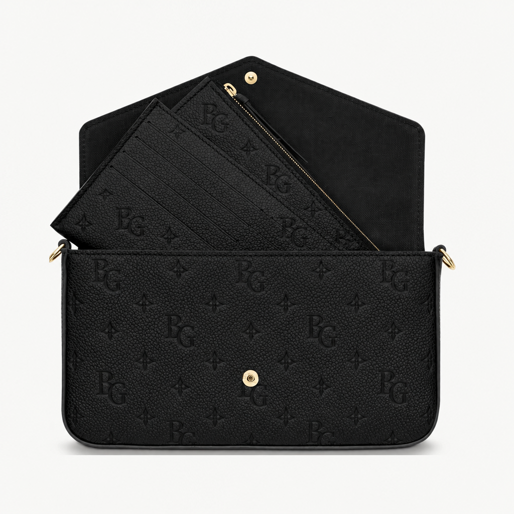 Félicie Pochette in Black Monogram Empreinte Leather