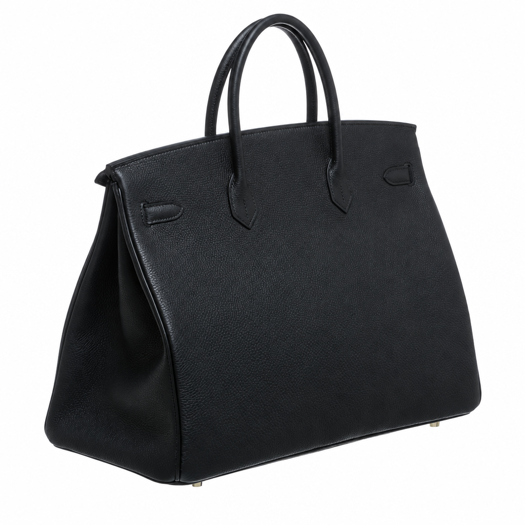 Birkin Bag in Black Grained Leather with Gold-Tone Hardware