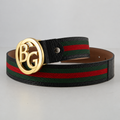 Web Belt with Interlocking G Buckle – Green-Red-Green Web