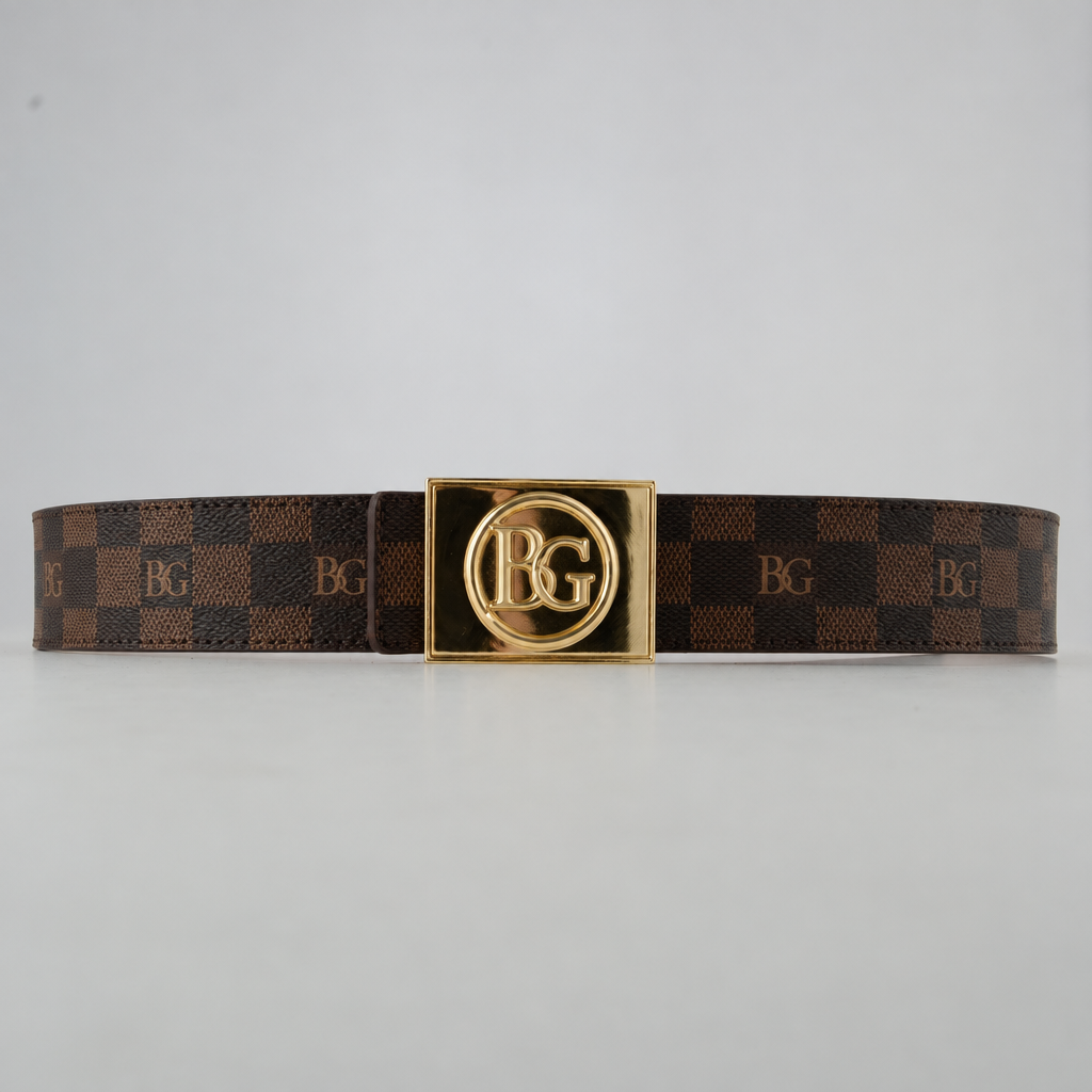 Damier Belt with Circle Plaque Buckle