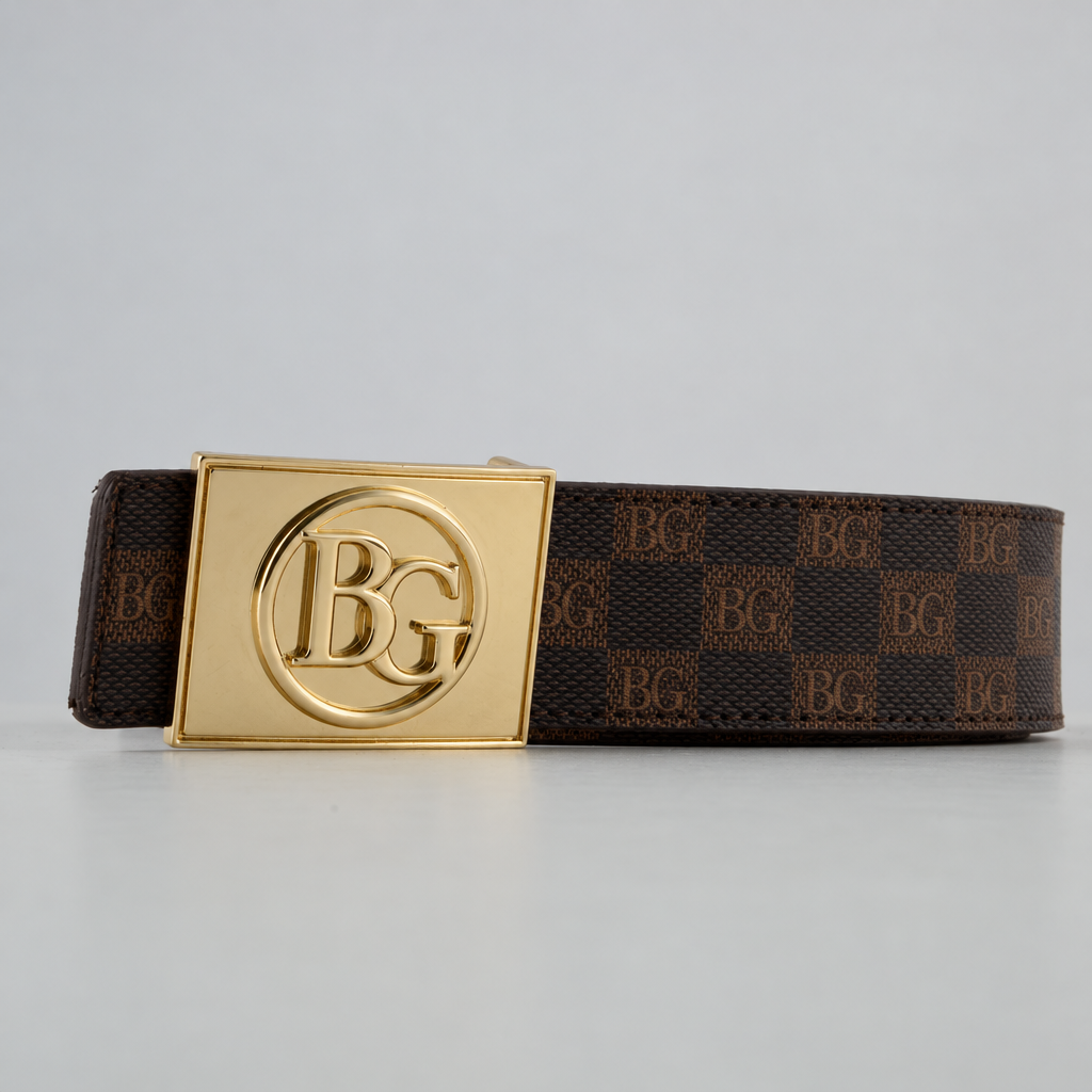Damier Belt with Circle Plaque Buckle
