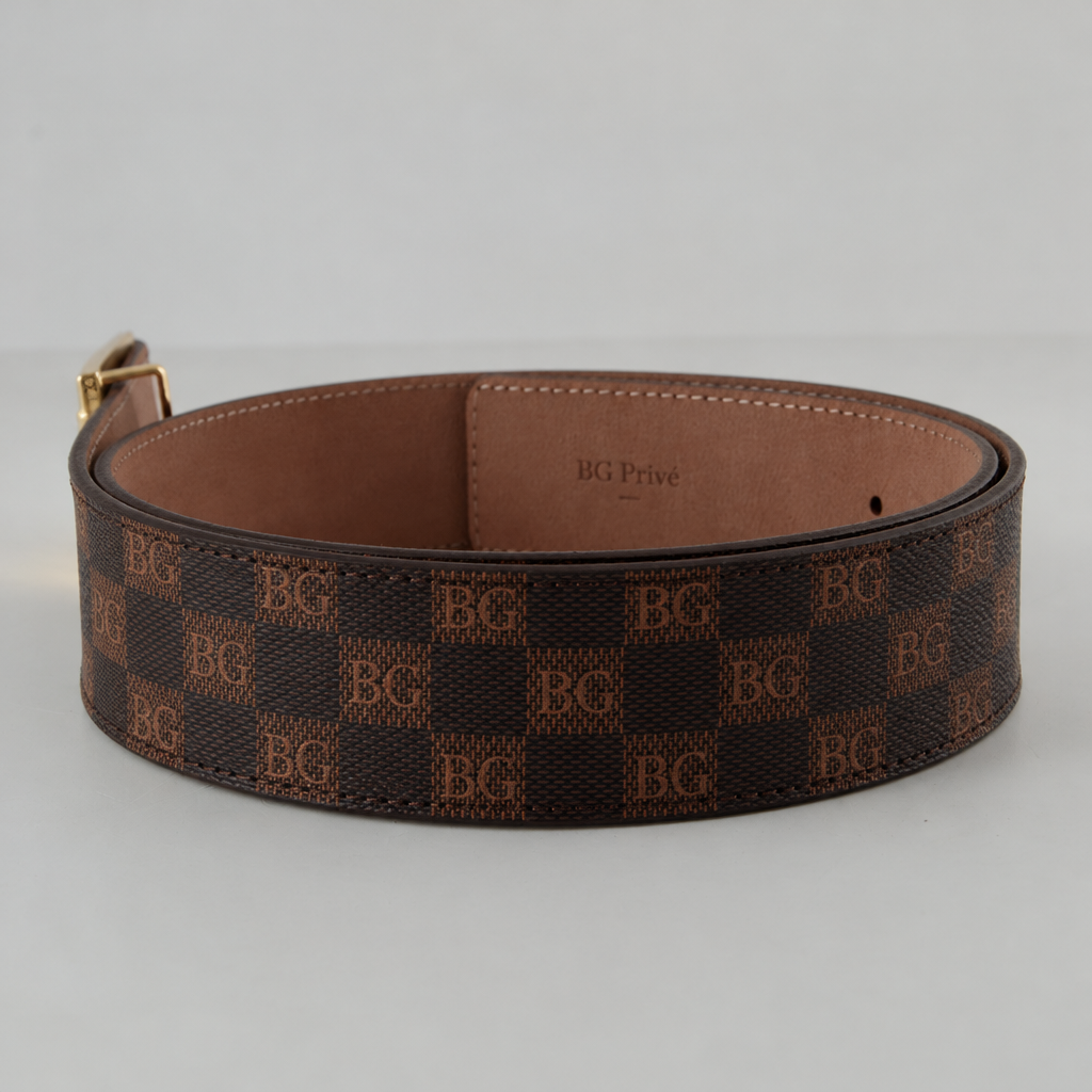 Damier Belt with Circle Plaque Buckle