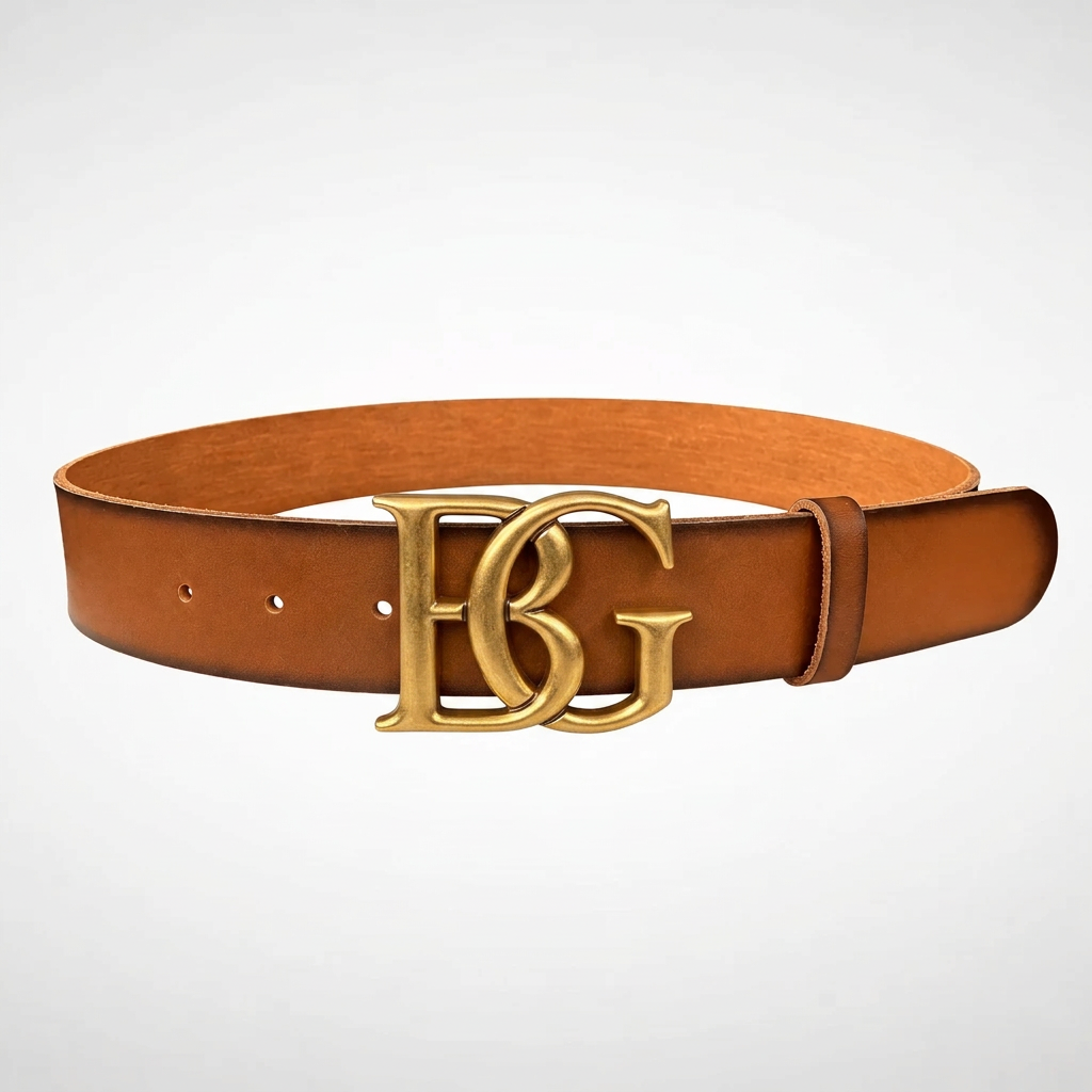 Marmont Wide Belt in Faded Brown Leather