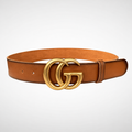 Marmont Wide Belt in Faded Brown Leather
