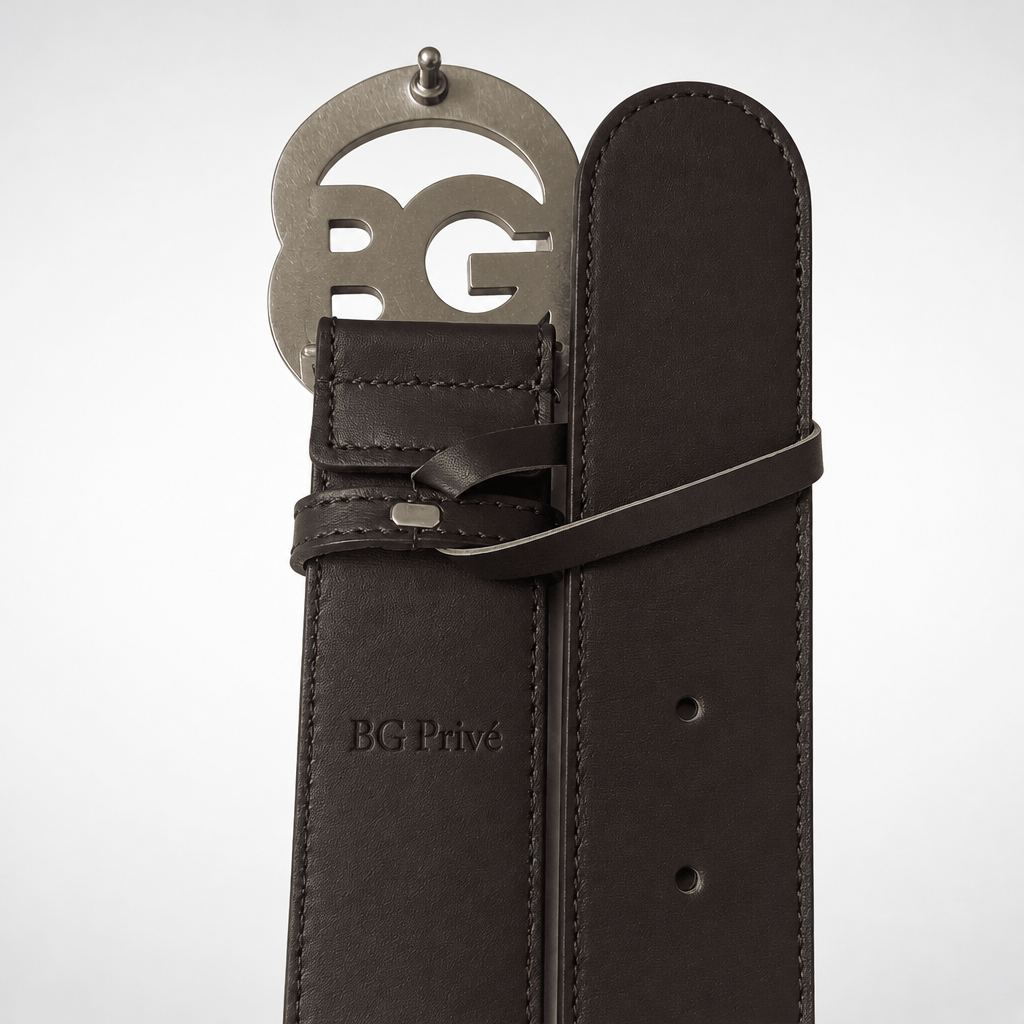 Marmont Wide Belt in Dark Brown Leather