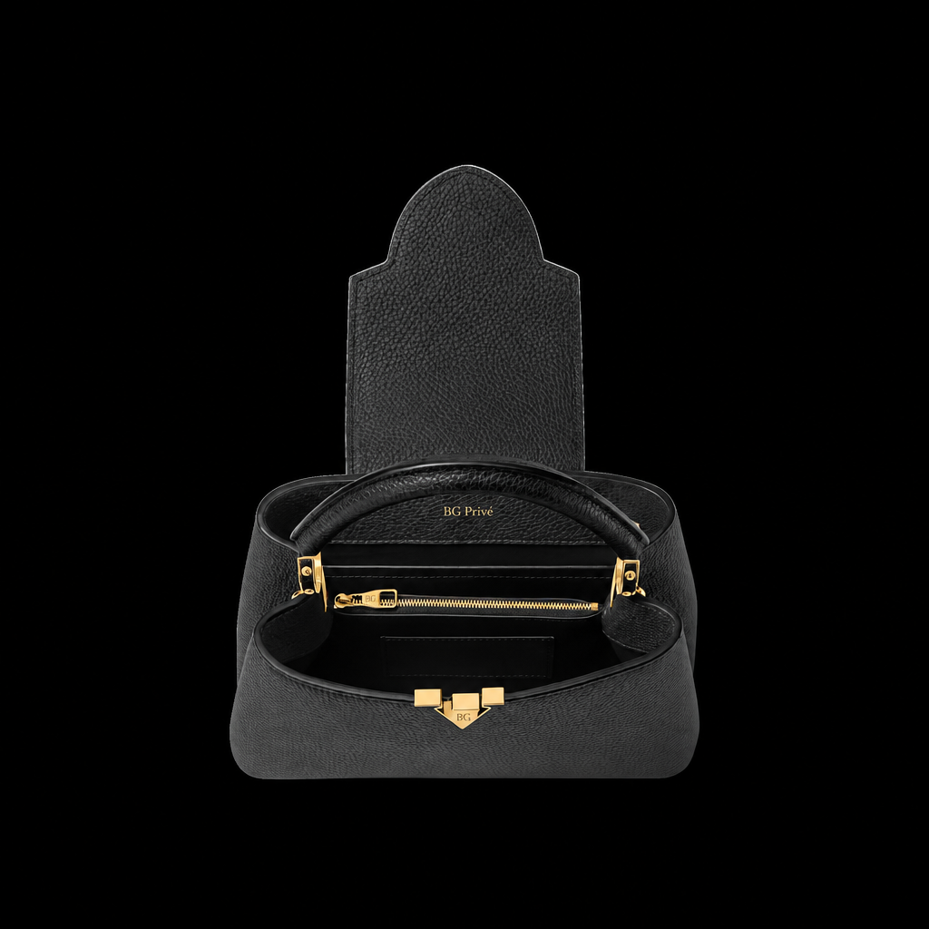 Capucines MM Black Taurillon Leather Handbag