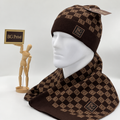 Petit Damier Ebene Beanie and Scarf