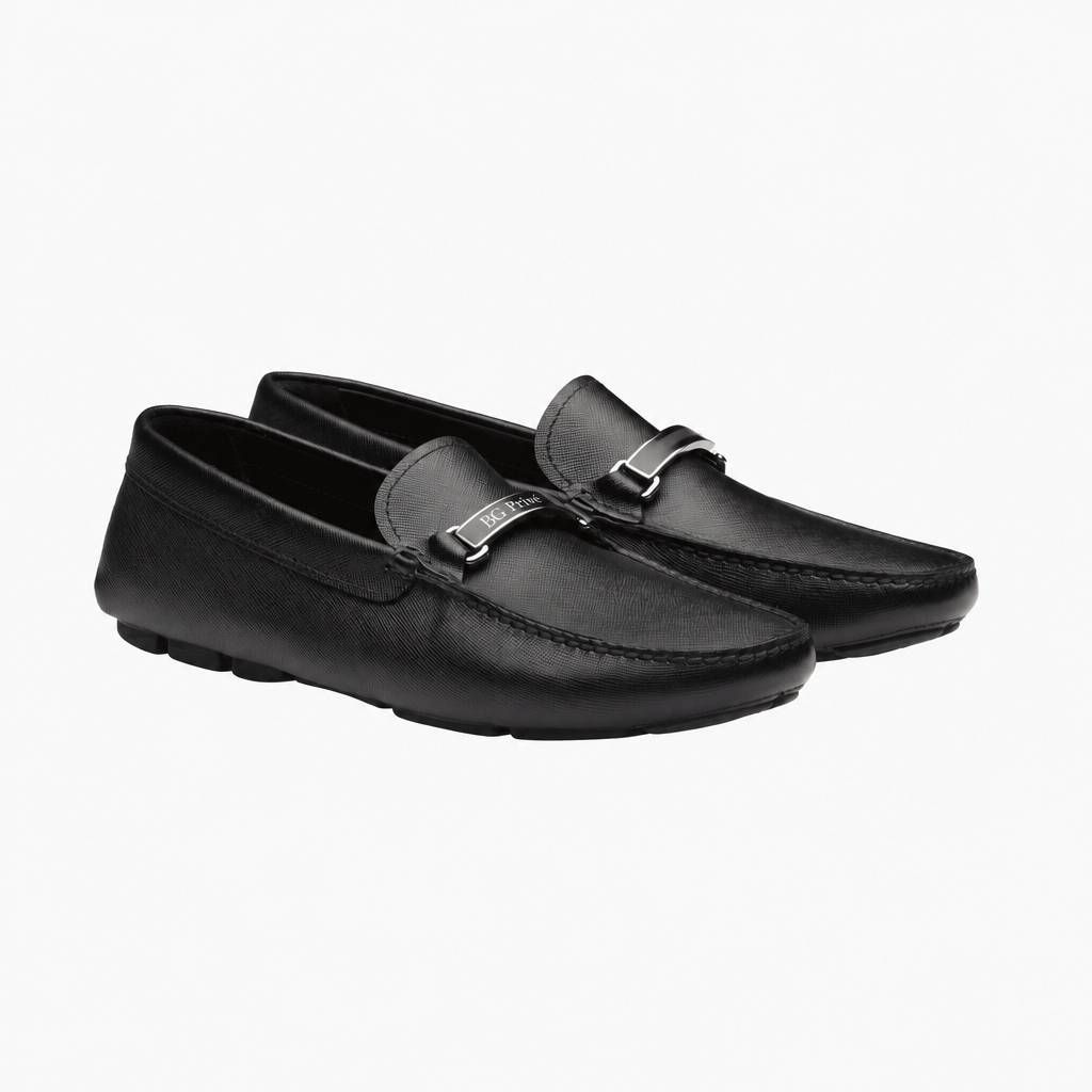 Saffiano Leather Driver Loafers