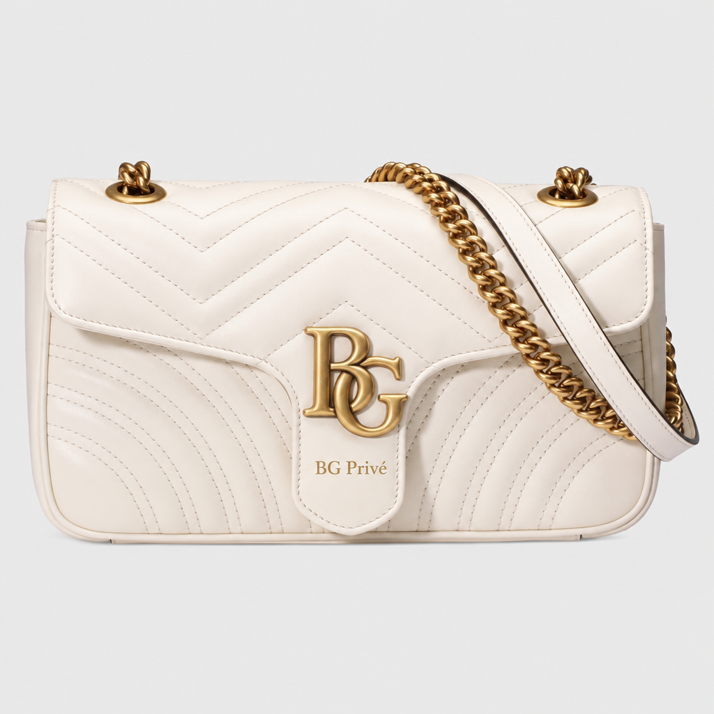 Marmont Shoulder Bag Small White Matelassé