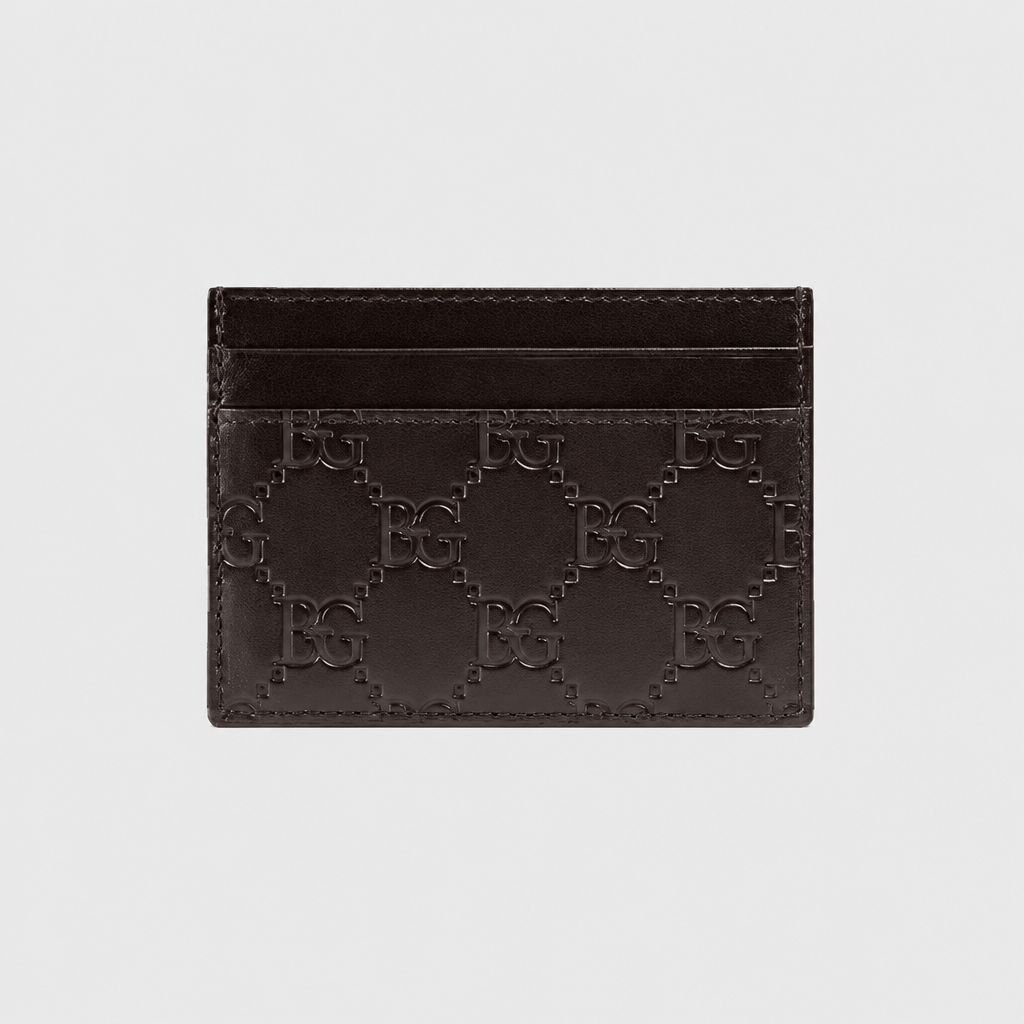 Guccissima Card Holder in Dark Brown