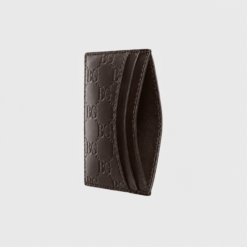 Guccissima Card Holder in Dark Brown