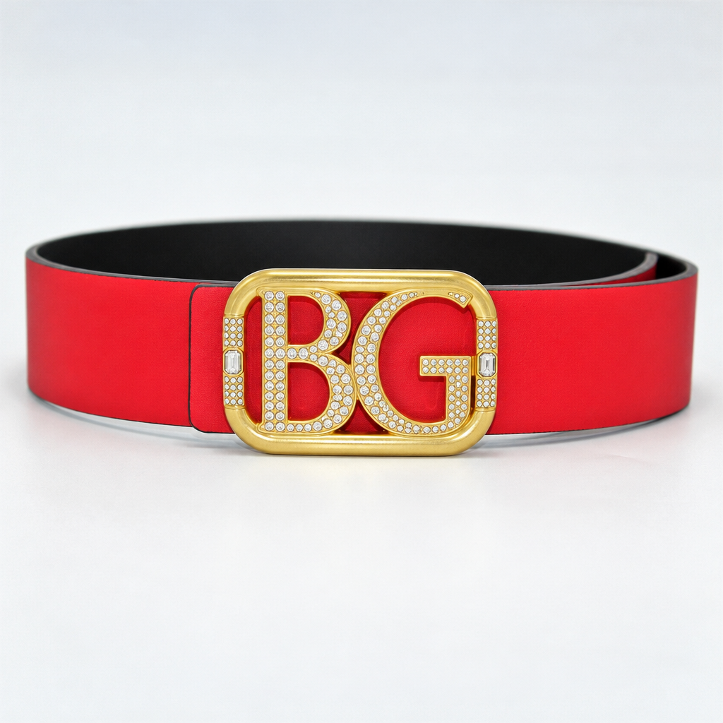 Garavani VLogo Signature Crystal-Embellished Reversible Leather Belt, 40 mm