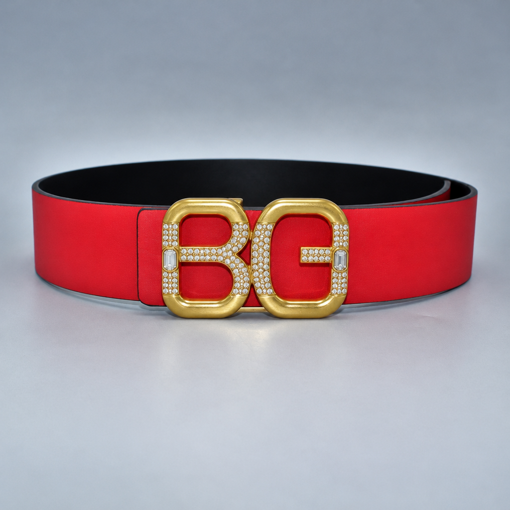 Garavani VLogo Signature Crystal-Embellished Reversible Leather Belt, 40 mm