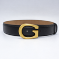 Chunky G Belt in Black Calf Leather
