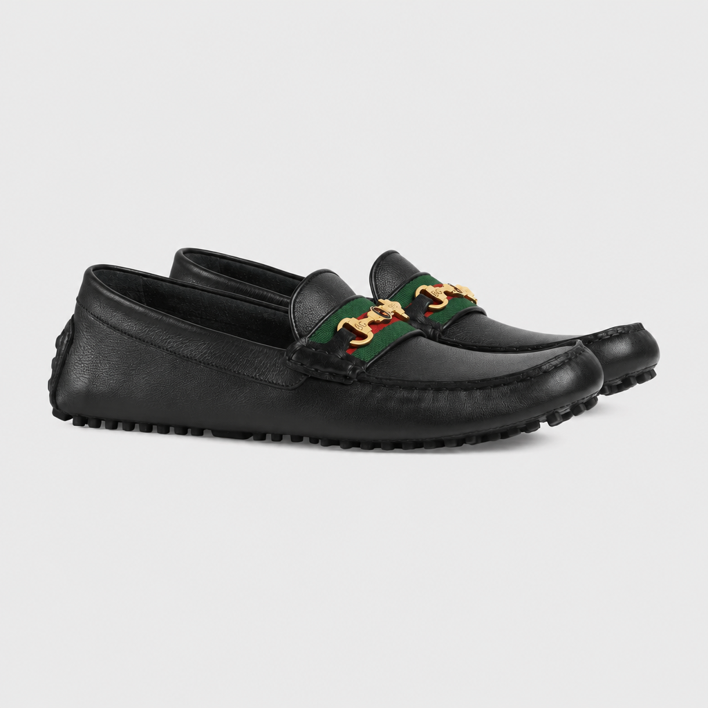 Web Driver Men's Driving Loafer in Black Calf Leather