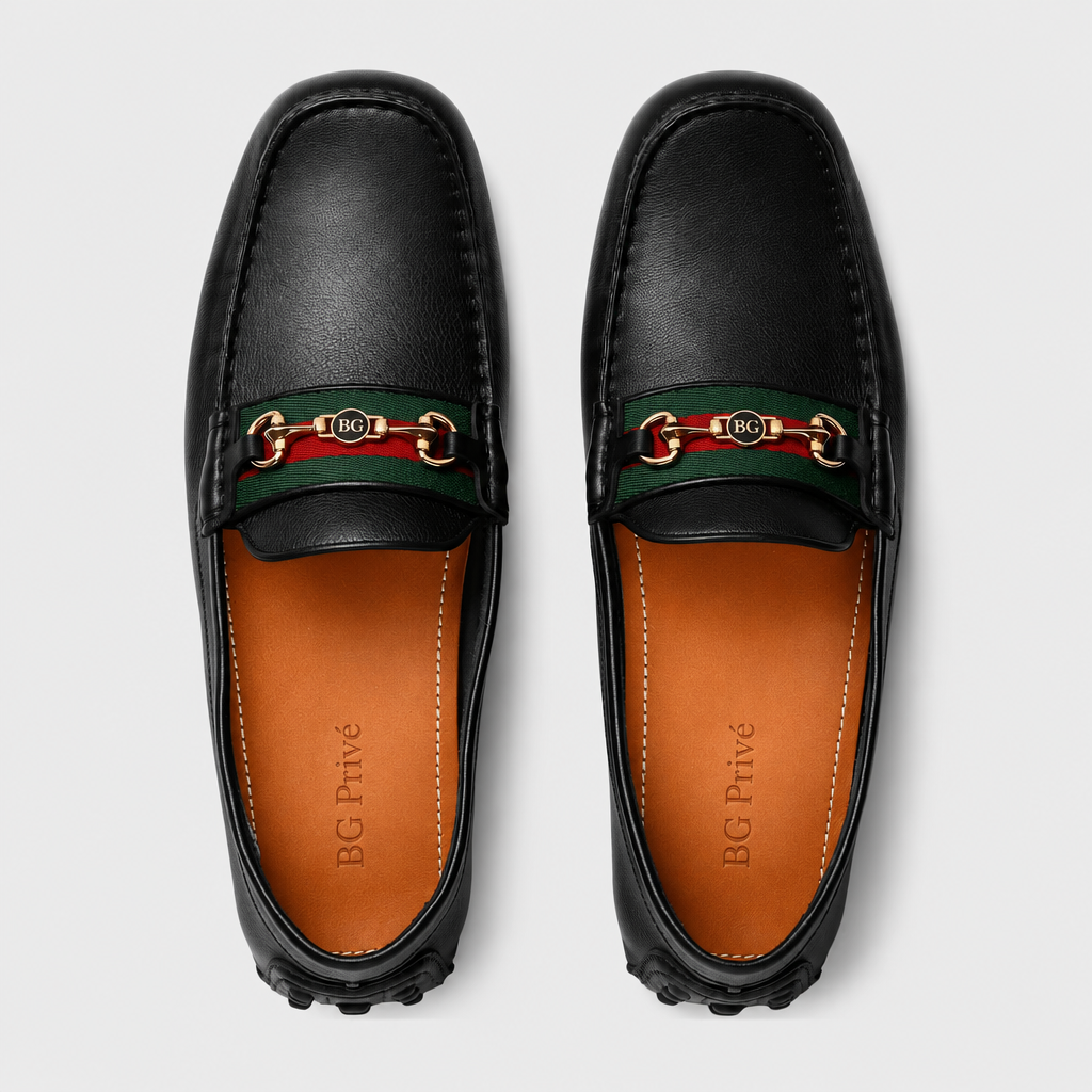 Web Driver Men's Driving Loafer in Black Calf Leather