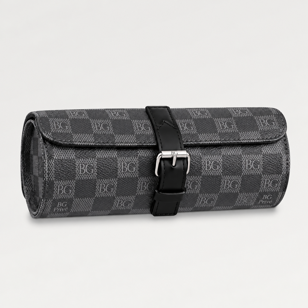 3 Watch Case in Damier Graphite Canvas – N41137