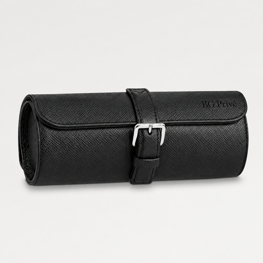 3 Watch Case in Taiga Leather