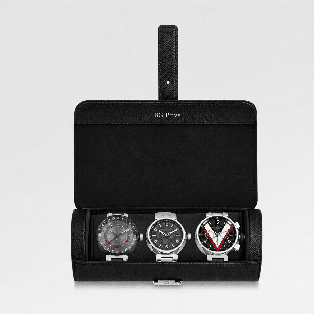 3 Watch Case in Taiga Leather