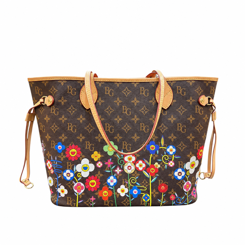 Murakami Neverfull MM Monogram Flowers Tote