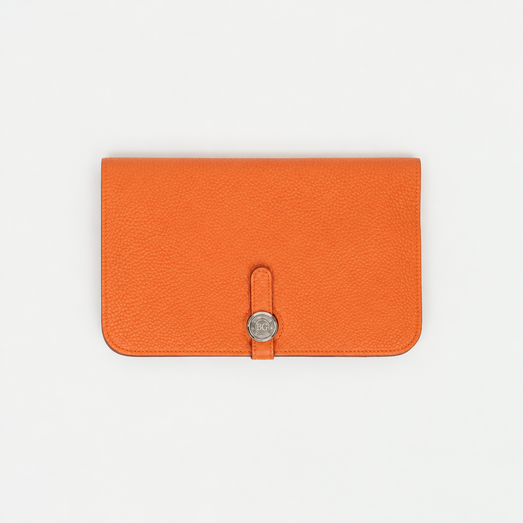 Dogon Duo Wallet in Orange Clémence Leather