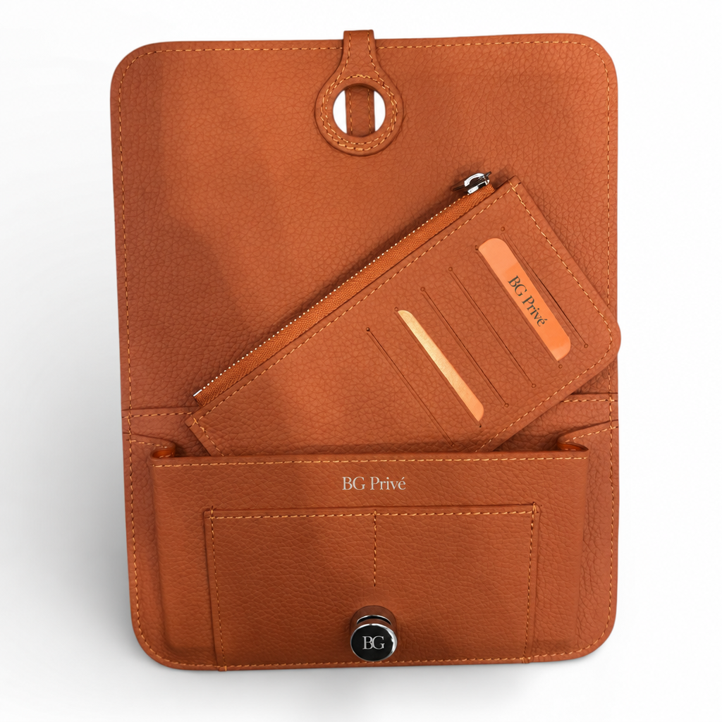 Dogon Duo Wallet in Orange Clémence Leather