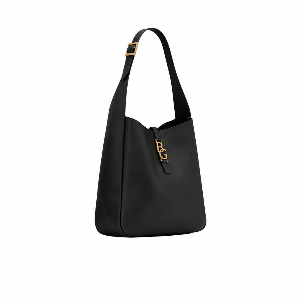 Le 5 À 7 Supple Large Bag in Black Grained Leather