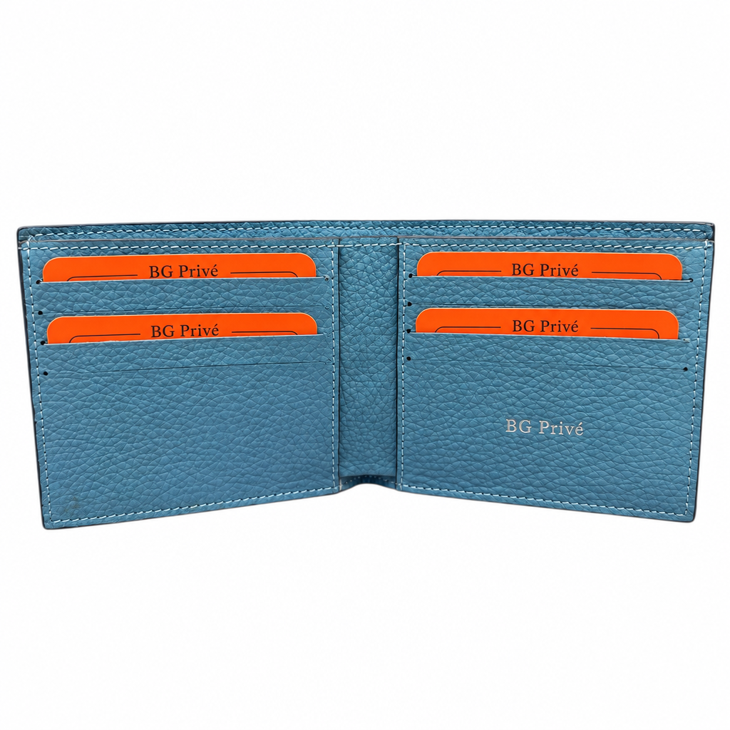 H Sellier Card Holder in Light Turquoise Blue