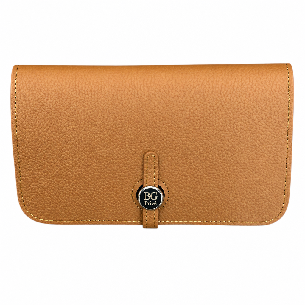 Dogon Duo Wallet in Tan Grained Calfskin