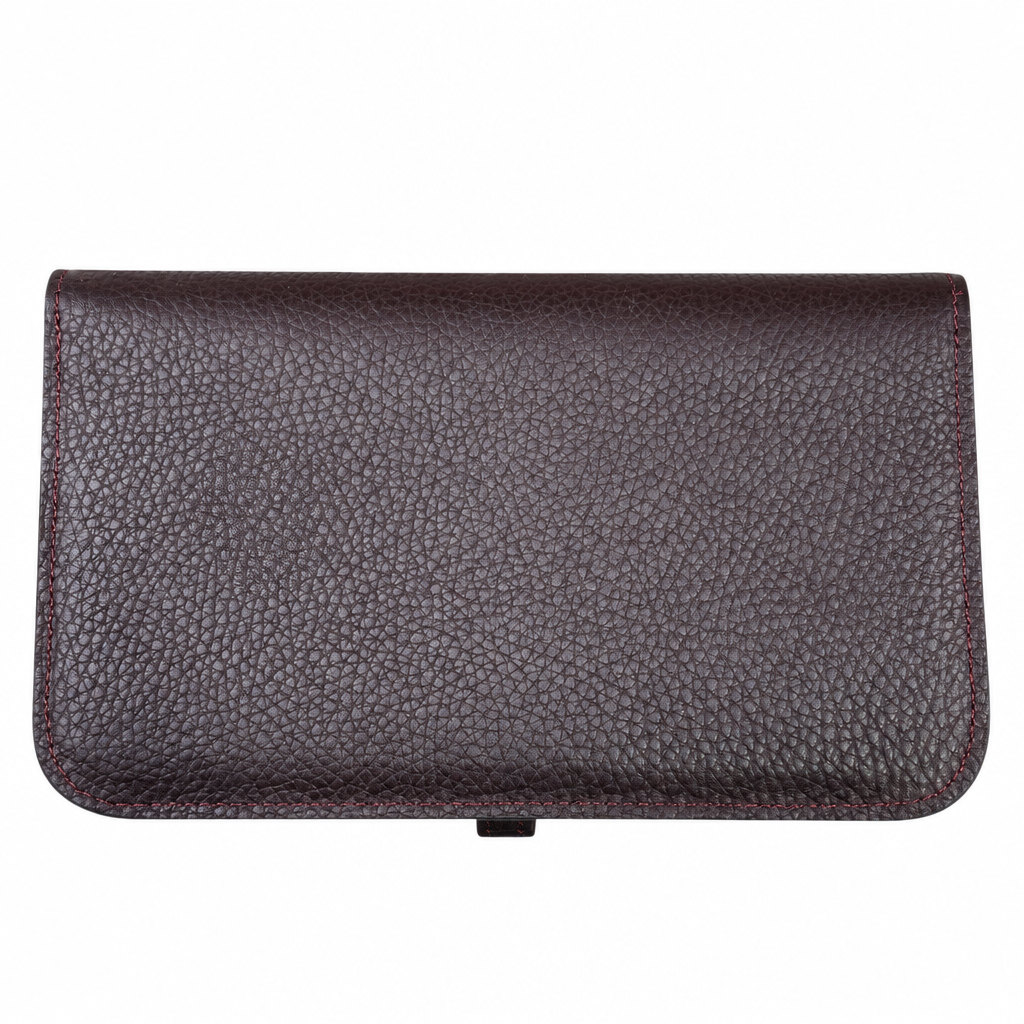 Dogon Duo Wallet in Dark Burgundy Grained Leather
