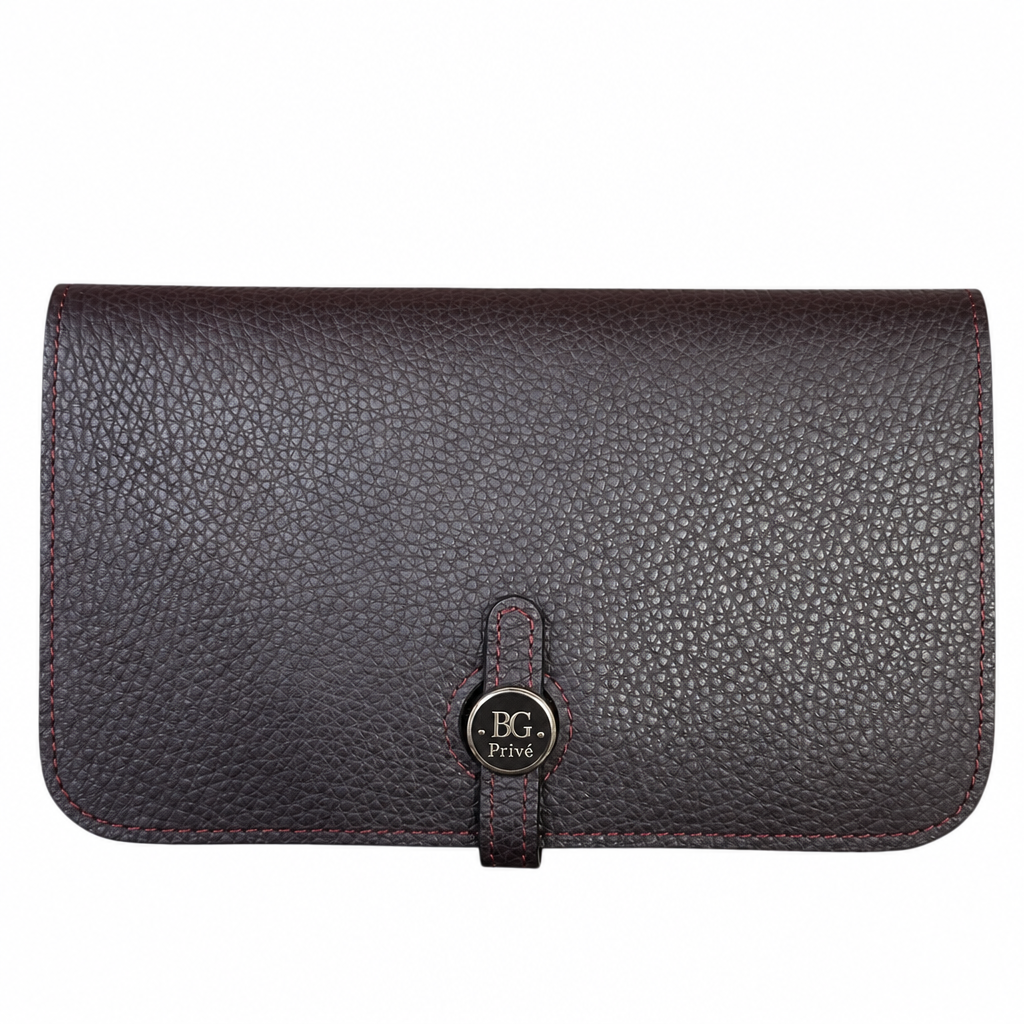 Dogon Duo Wallet in Dark Burgundy Grained Leather