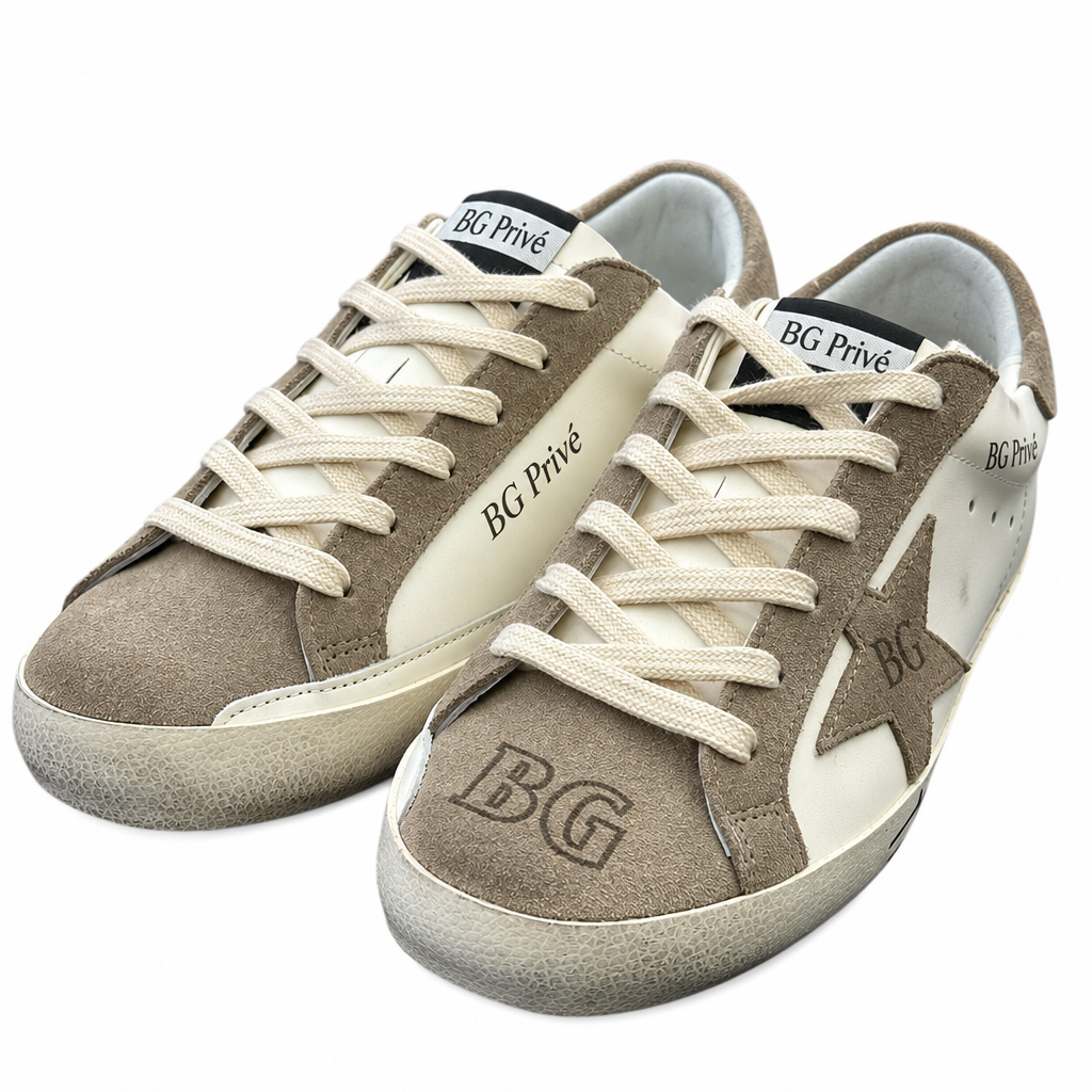 Golden Goose Women's Super-Star 'Vandals' Sneakers in White/Taupe/Cinder
