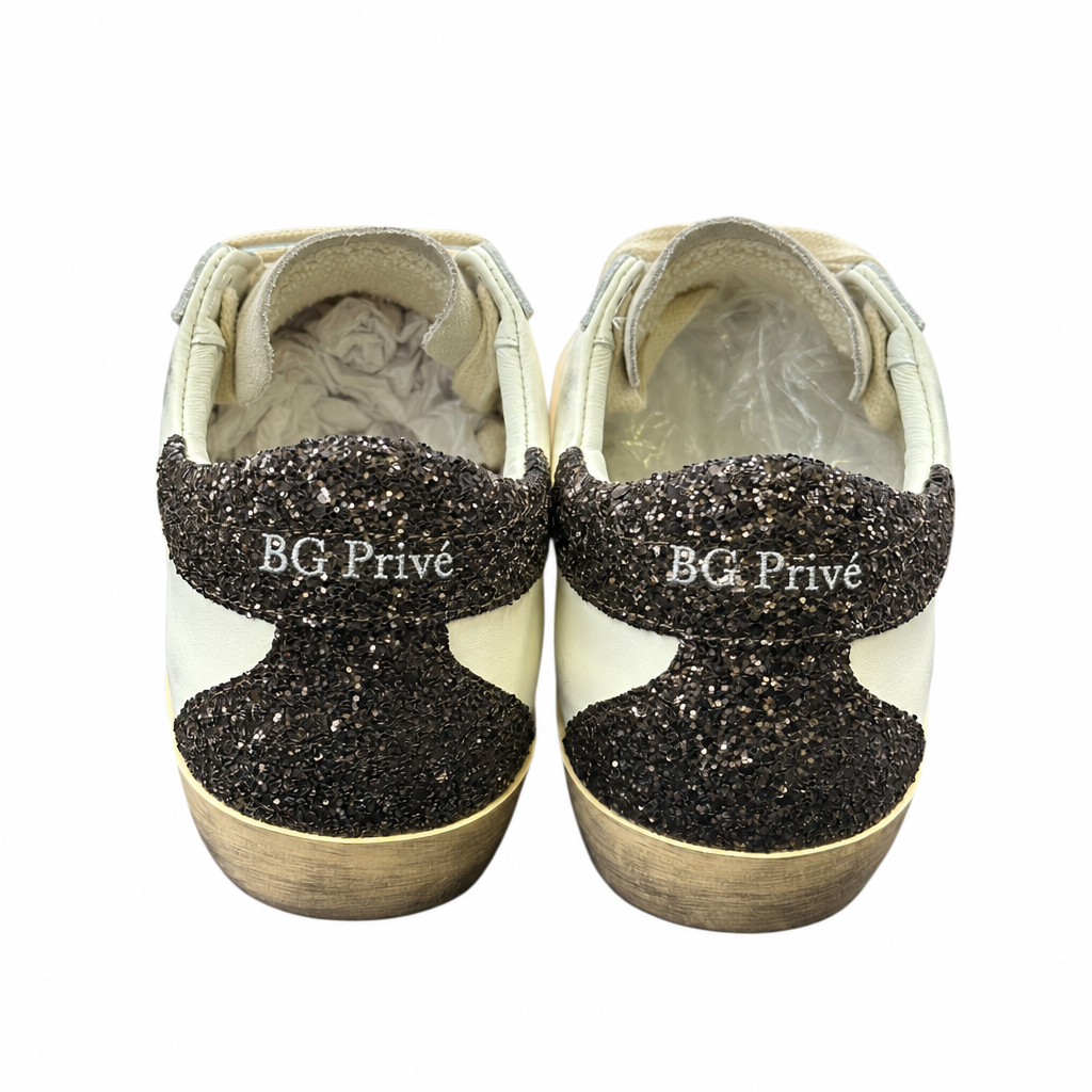Golden Goose Super-Star Women's Sneakers with Silver Glitter Star