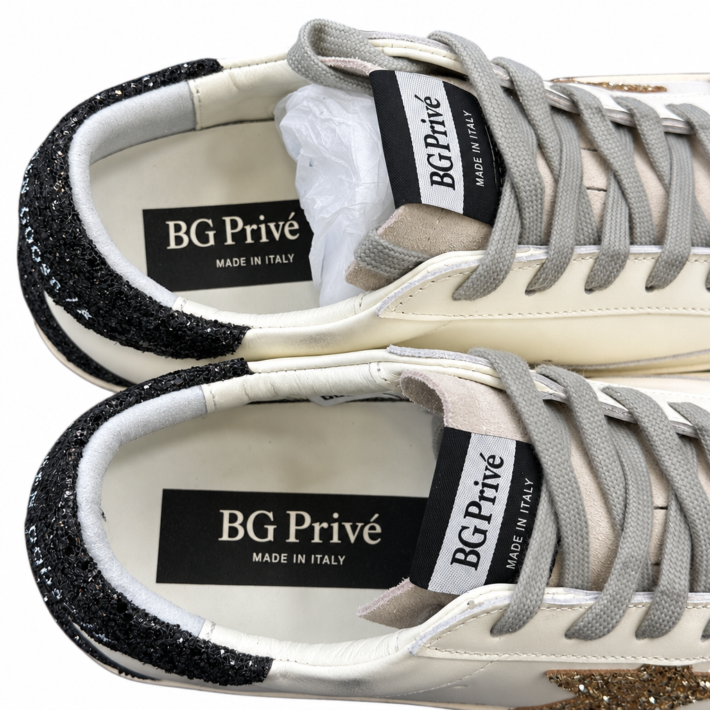 Golden Goose Super-Star Women's Sneakers with Gold Glitter Star