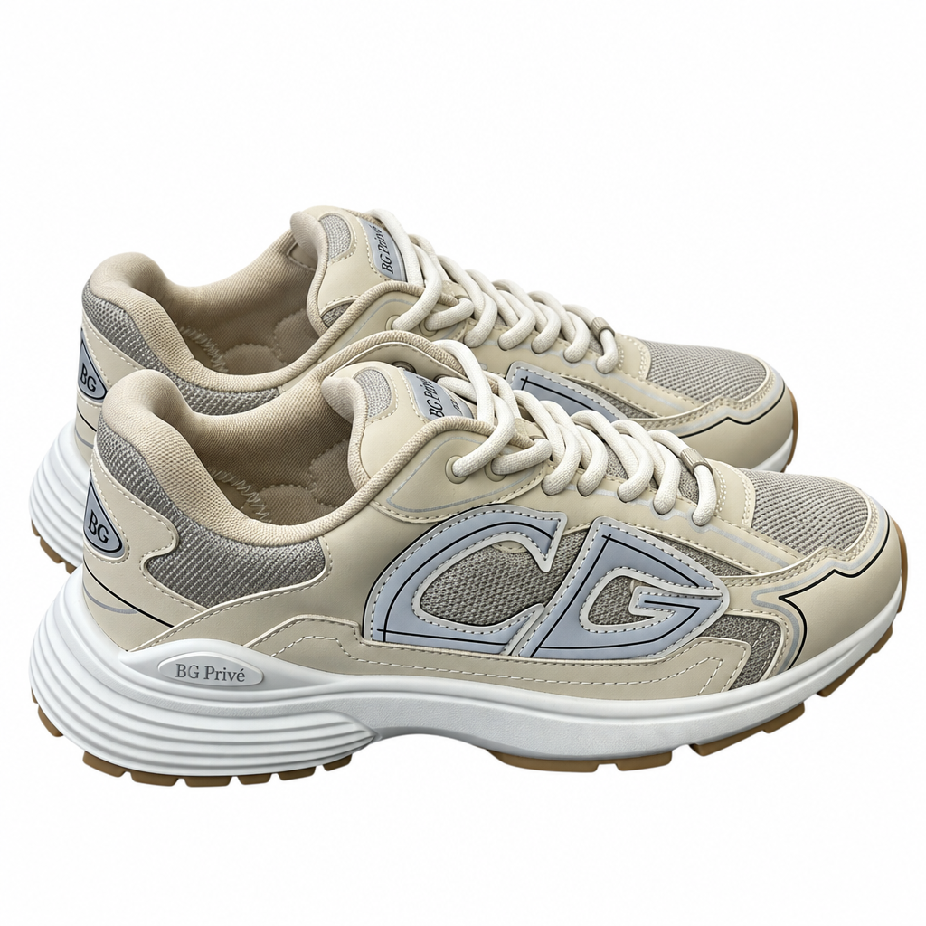 B30 Sneakers – Countdown White Metallic and Silver
