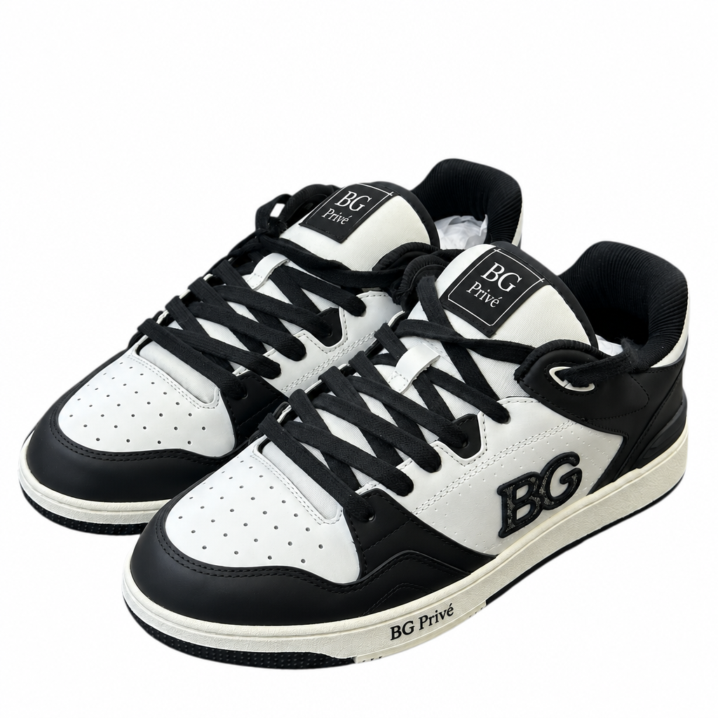 B57 Dribble Low-Top Sneakers in Black and White