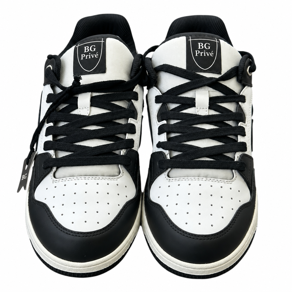 B57 Dribble Low-Top Sneakers in Black and White