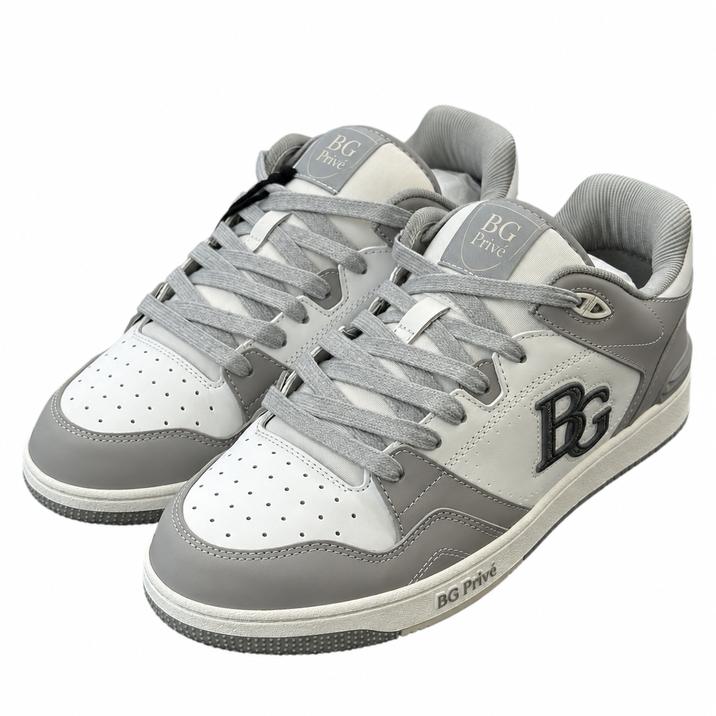 B57 Dribble Low-Top Sneakers in Gray and White